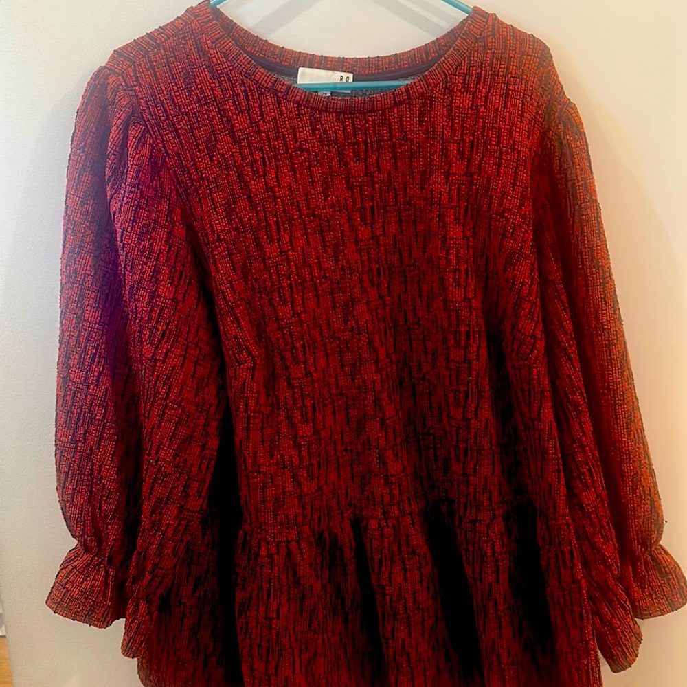 RO&DE red blouse by Anthropologie 2x